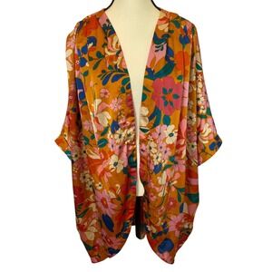 Umgee Floral‎ Kimono Women M/L Duster Retro Boho Gypsy Festival Hippie Beach